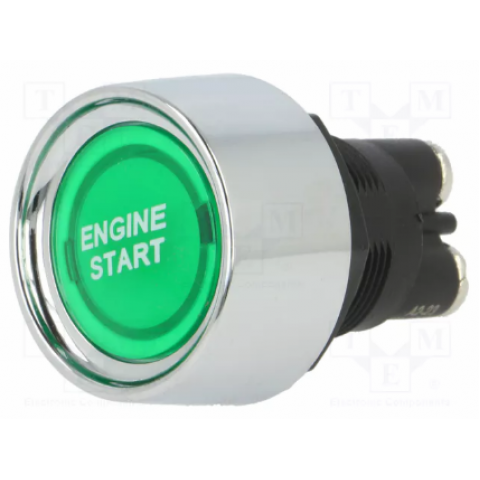 Mygtukinis jungiklis 50A/250VAC, 50A/12VDC OFF-(ON) žalias (variklio paleidimui)